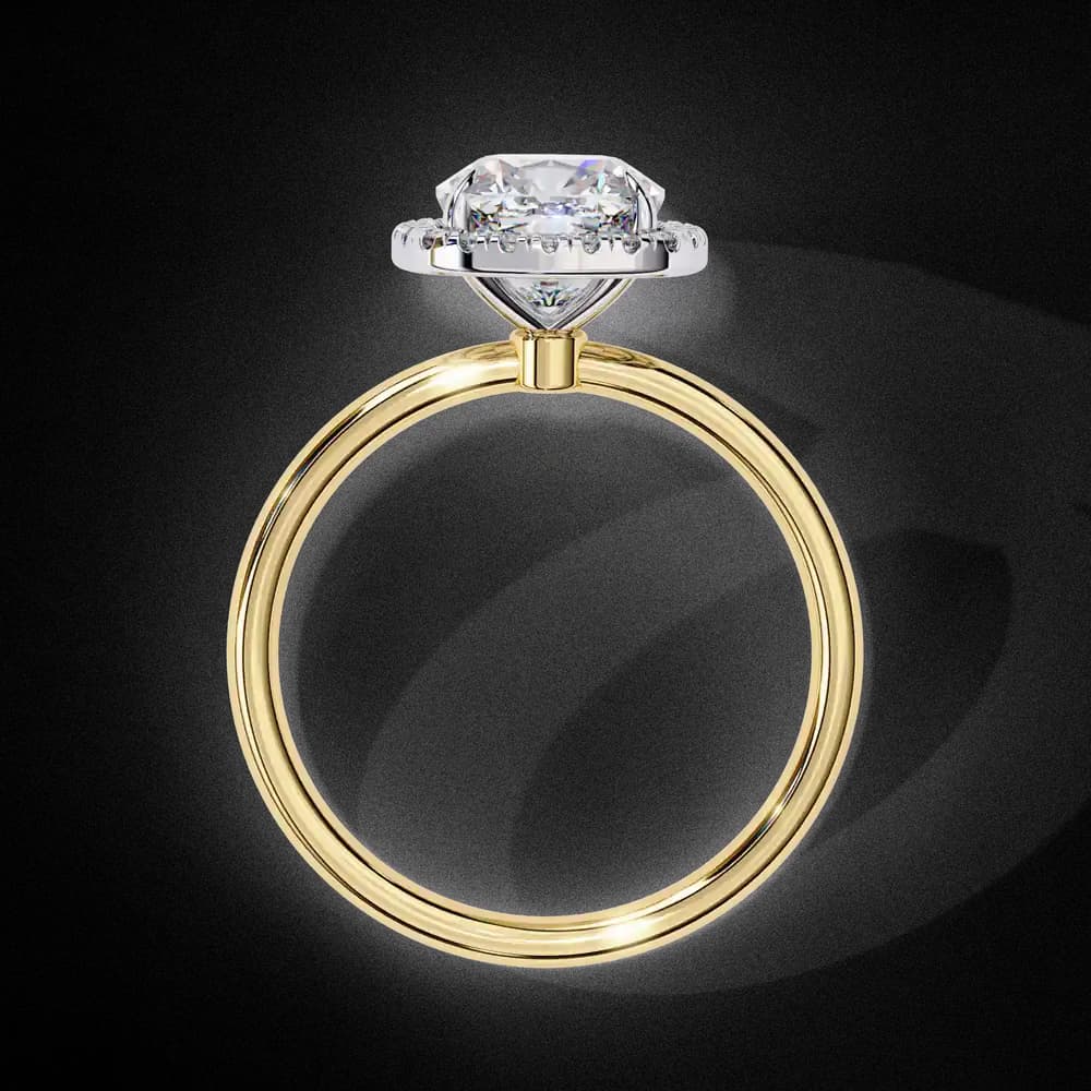 Classic Square Cushion Cut Lab Grown Diamond Halo Engagement Ring - Image 8 Classic Square Cushion Cut Lab Grown Diamond Halo Engagement Ring, view 8 of 12