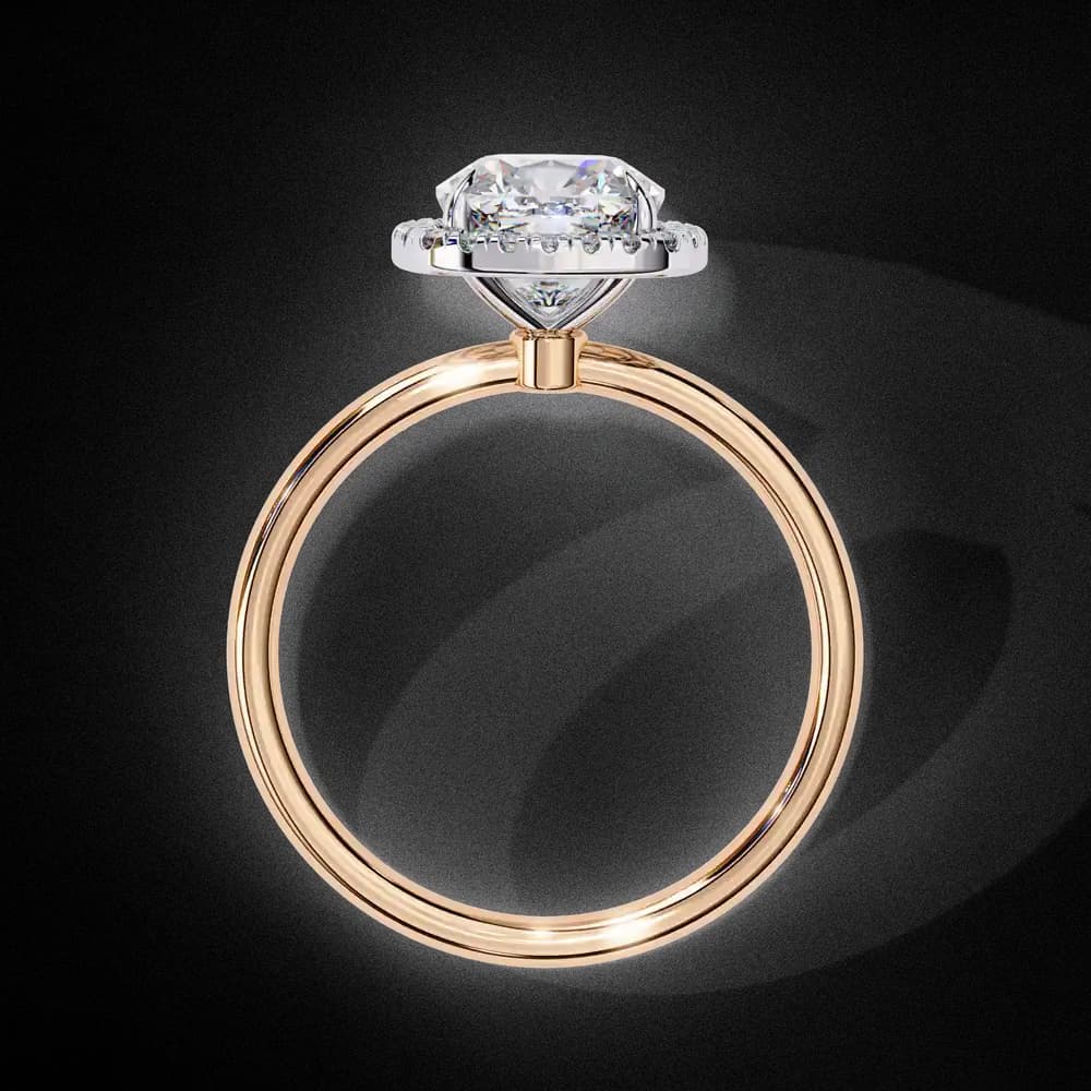 Classic Square Cushion Cut Lab Grown Diamond Halo Engagement Ring - Image 9 Classic Square Cushion Cut Lab Grown Diamond Halo Engagement Ring, view 9 of 12