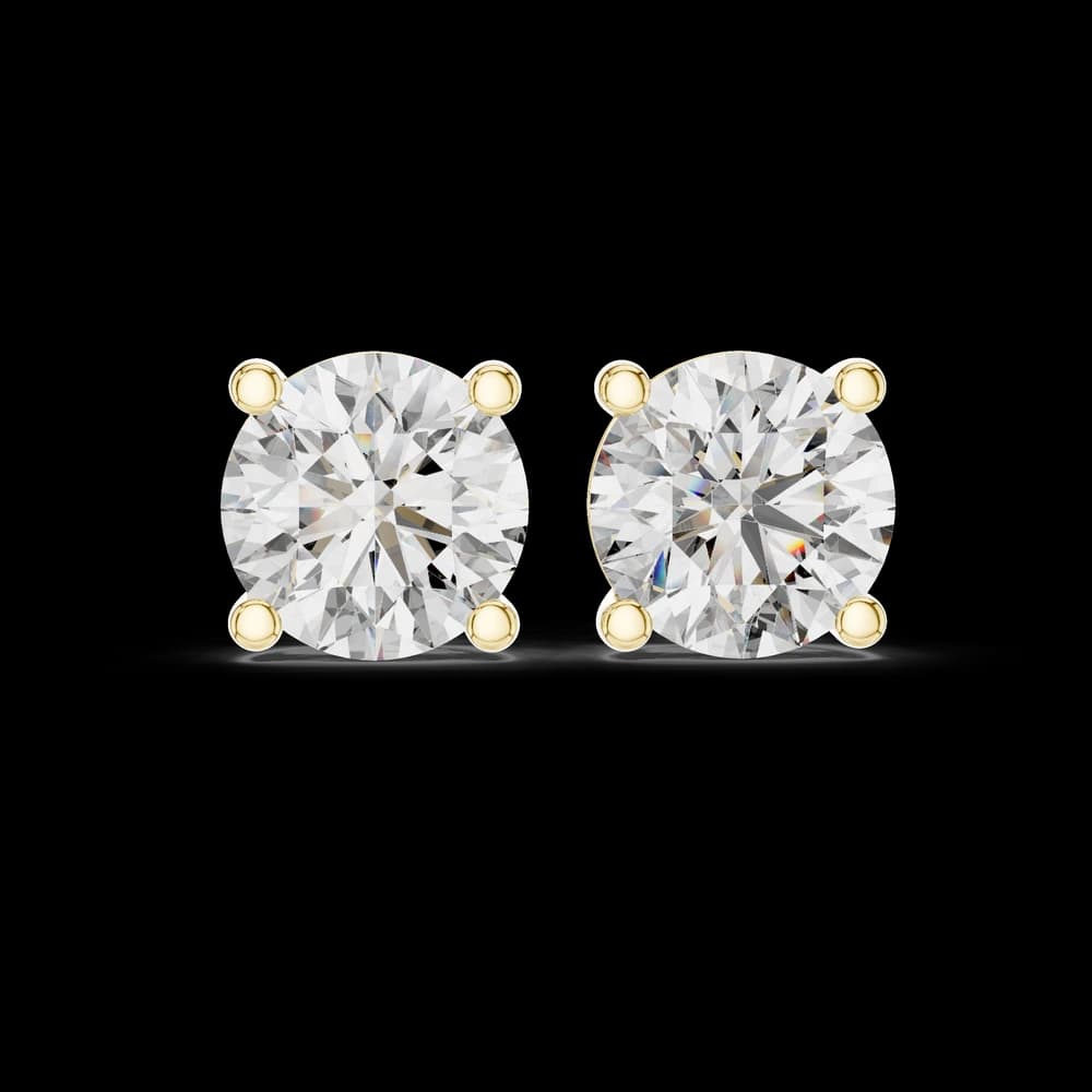 Classic Round Lab Grown Diamond Earrings - Image 2 Classic Round Lab Grown Diamond Earrings, view 2 of 3