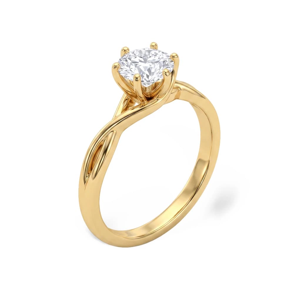 Classic Twisted Solitaire Round Lab Grown Diamond Ring - Image 4 Classic Twisted Solitaire Round Lab Grown Diamond Ring, view 4 of 5