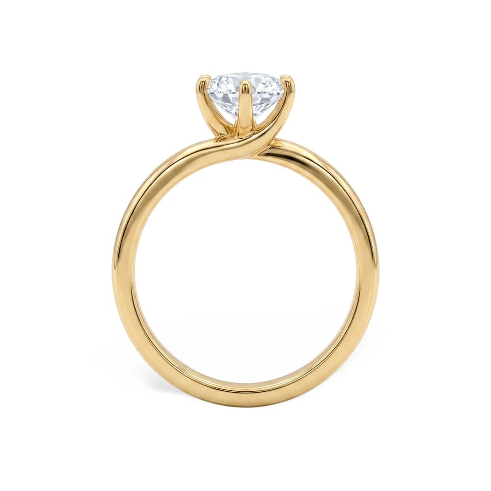Classic Twisted Solitaire Round Lab Grown Diamond Ring - Image 5 Classic Twisted Solitaire Round Lab Grown Diamond Ring, view 5 of 5