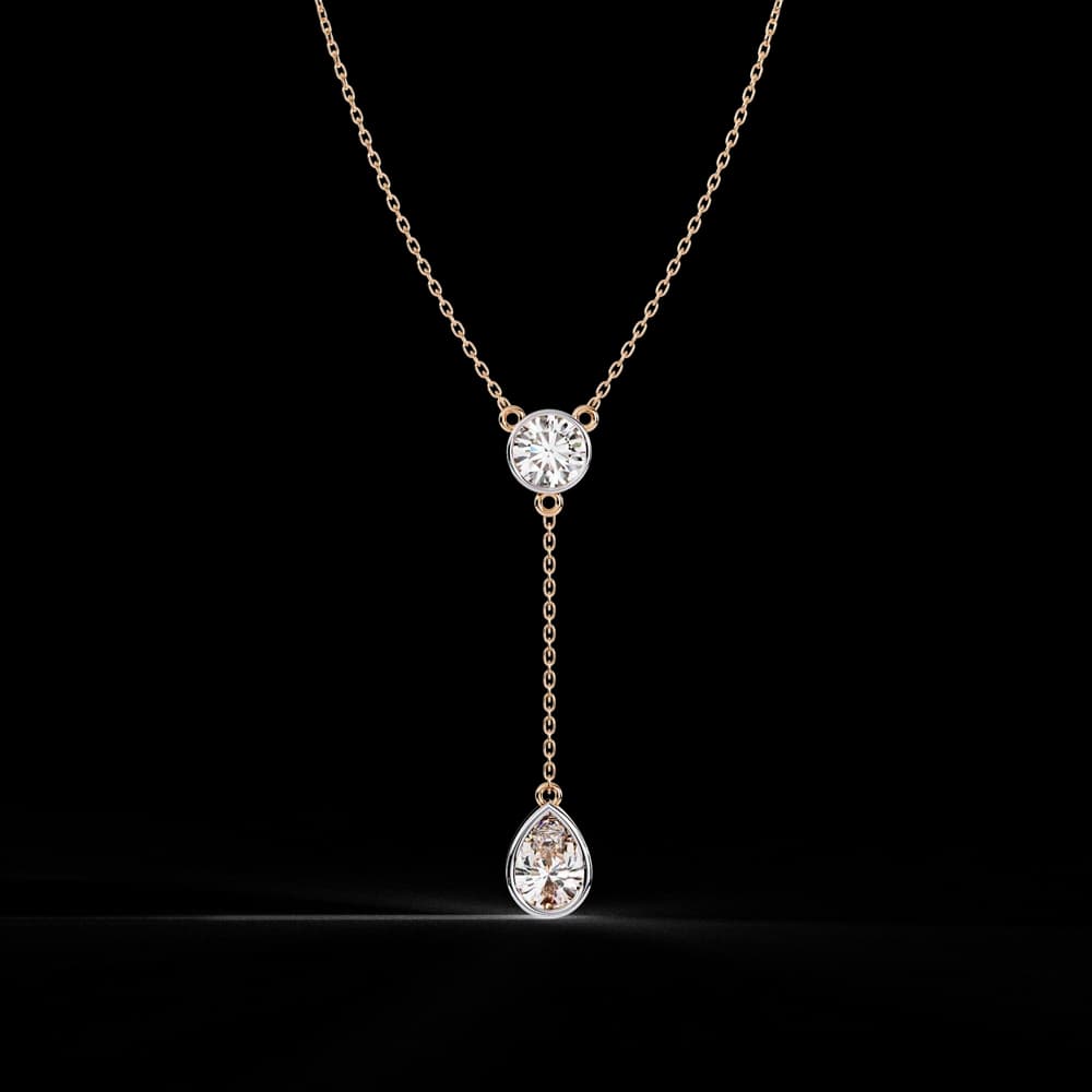 Classic Y-Necklace with Sparkling Lab Grown Diamonds Pendant - Image 3 Classic Y-Necklace with Sparkling Lab Grown Diamonds Pendant, view 3 of 4