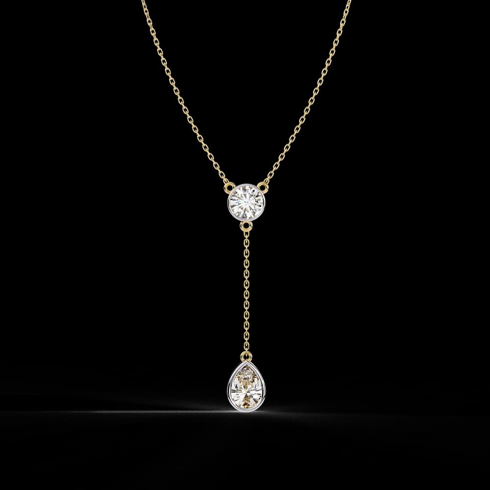 Classic Y-Necklace with Sparkling Lab Grown Diamonds Pendant - Image 4 Classic Y-Necklace with Sparkling Lab Grown Diamonds Pendant, view 4 of 4