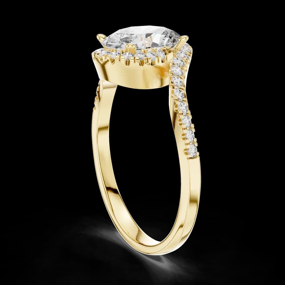 Oval Halo Swirl Lab Grown Diamond Ring - Image 4 Oval Halo Swirl Lab Grown Diamond Ring, view 4 of 6