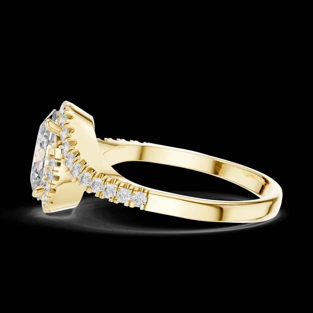 Oval Halo Swirl Lab Grown Diamond Ring - Image 6 Oval Halo Swirl Lab Grown Diamond Ring, view 6 of 6