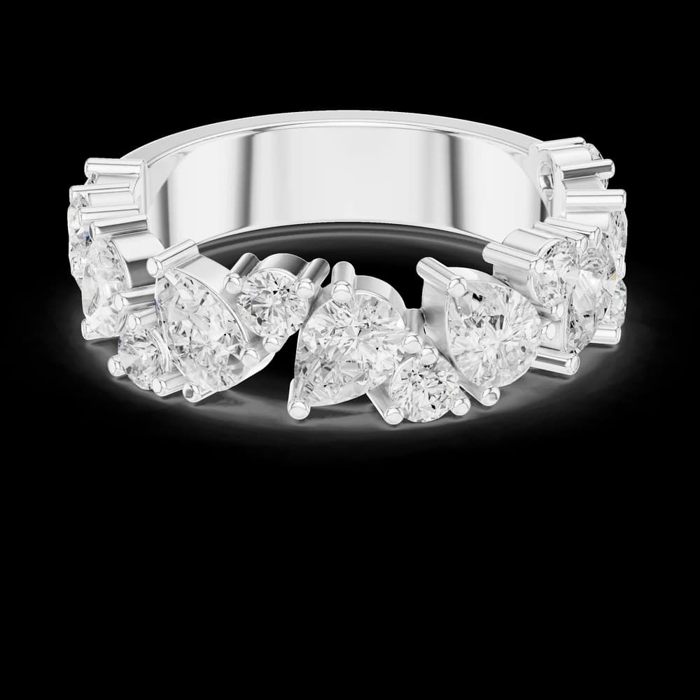 Pear and Round Staggered Eternity Band - Image 2 Pear and Round Staggered Eternity Band, view 2 of 6