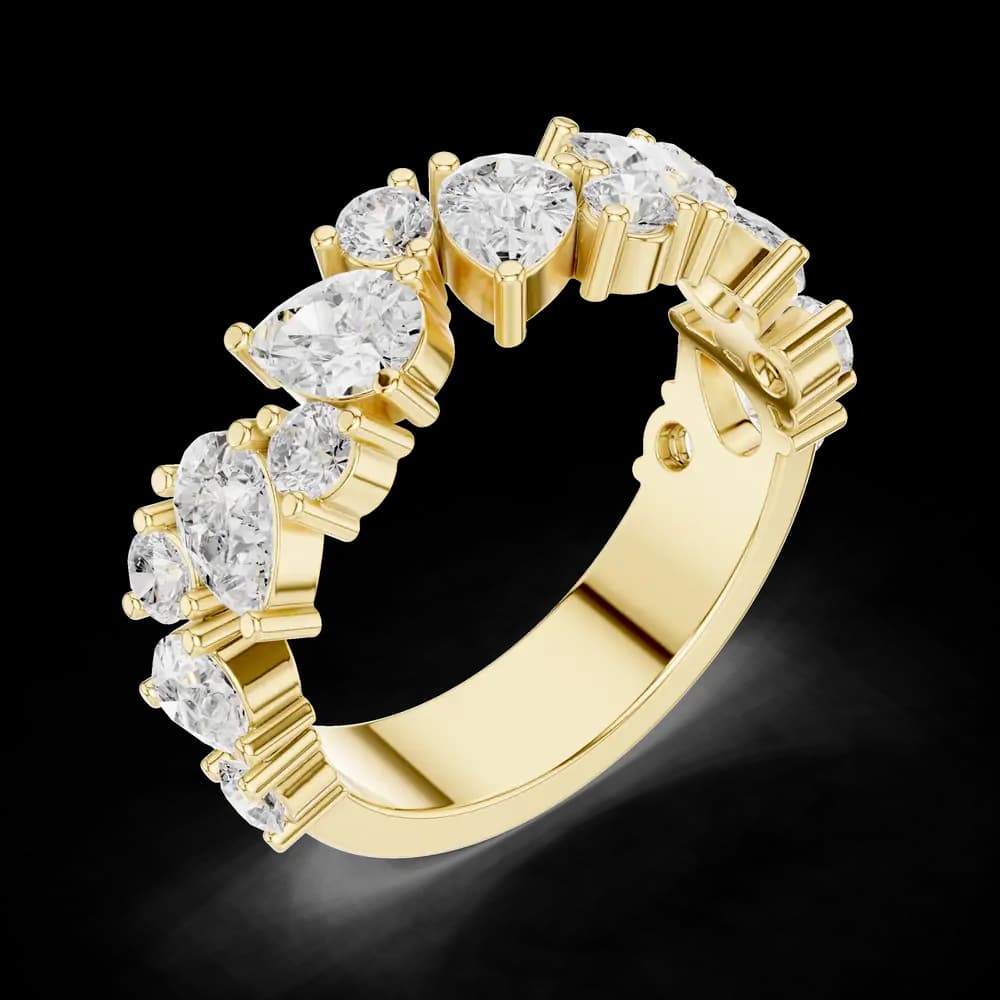 Pear and Round Staggered Eternity Band - Image 5 Pear and Round Staggered Eternity Band, view 5 of 6