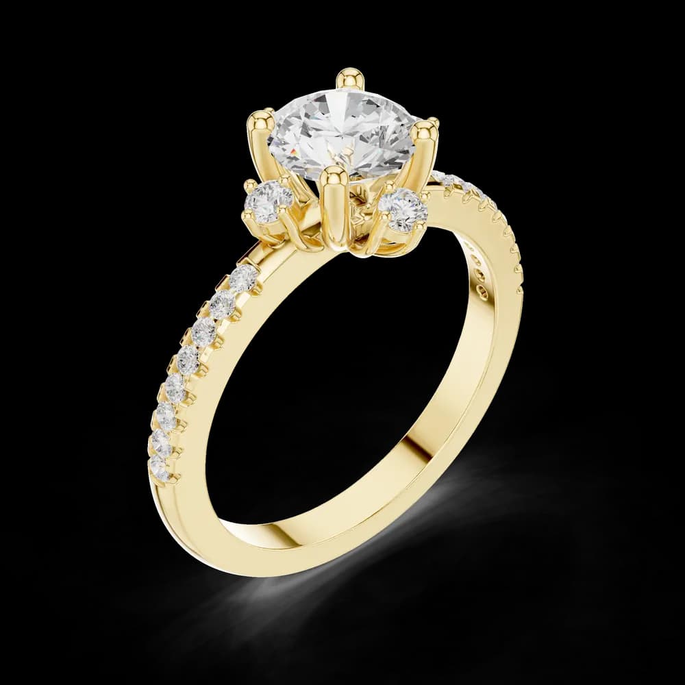 Cliff Edge Lab Grown Diamond Pointed Claw Ring - Image 8 Cliff Edge Lab Grown Diamond Pointed Claw Ring, view 8 of 9