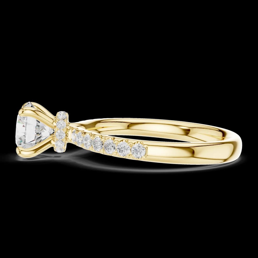 Round Hidden Halo Pavé Lab Grown Diamond Ring - Image 6 Round Hidden Halo Pavé Lab Grown Diamond Ring, view 6 of 6