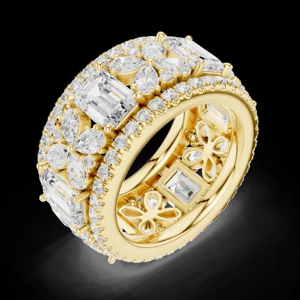 Clover Field Lab Grown Diamond Scroll Work Ring - Image 8 Clover Field Lab Grown Diamond Scroll Work Ring, view 8 of 9