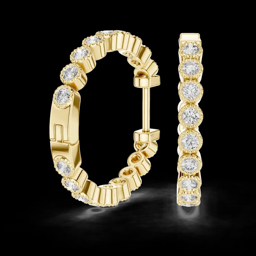 Contemporary Beam Lab Grown Diamond Earrings - Image 2 Contemporary Beam Lab Grown Diamond Earrings, view 2 of 4