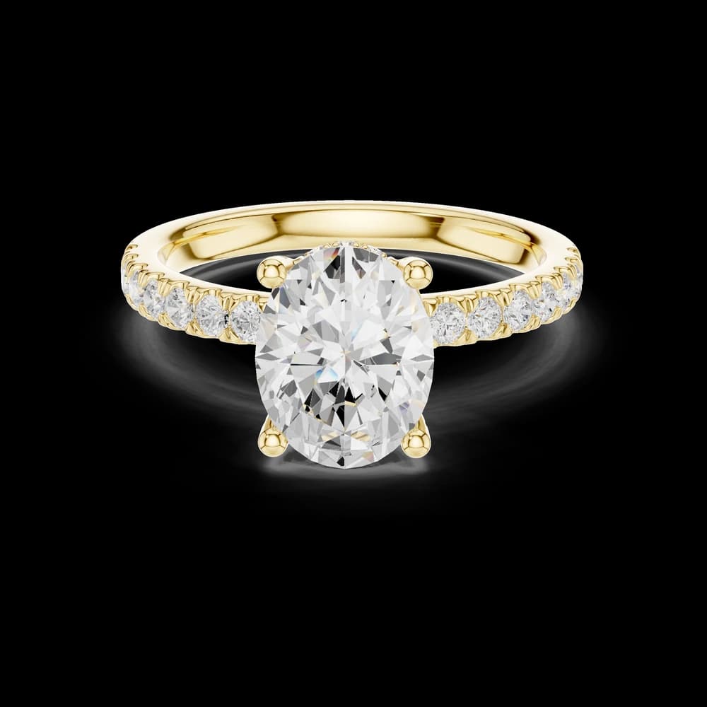 Oval Solitaire Pave Lab Grown Ring - Image 3 Oval Solitaire Pave Lab Grown Ring, view 3 of 6