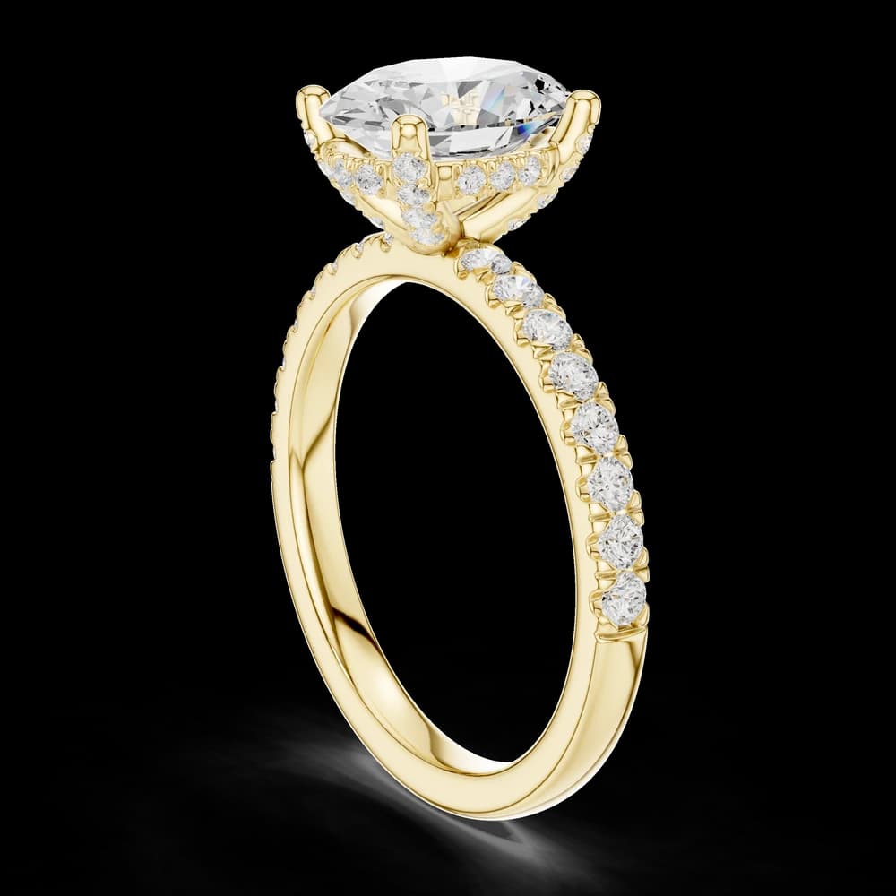 Oval Solitaire Pave Lab Grown Ring - Image 4 Oval Solitaire Pave Lab Grown Ring, view 4 of 6