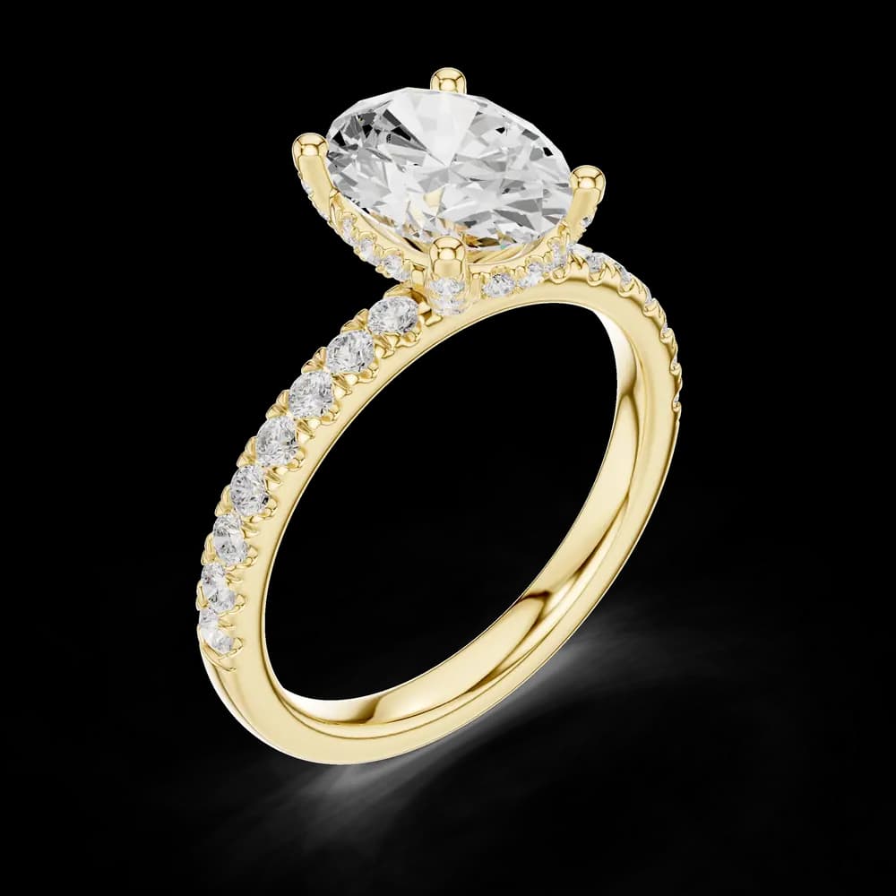 Oval Solitaire Pave Lab Grown Ring - Image 5 Oval Solitaire Pave Lab Grown Ring, view 5 of 6