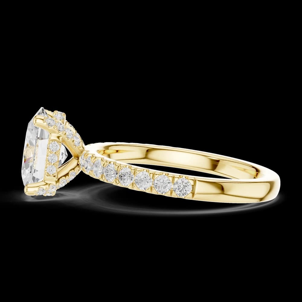 Oval Solitaire Pave Lab Grown Ring - Image 6 Oval Solitaire Pave Lab Grown Ring, view 6 of 6