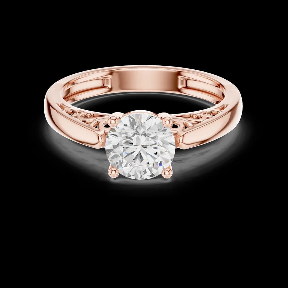 Classic Filigree Round Solitaire Ring - Image 1 Classic Filigree Round Solitaire Ring, view 1 of 6