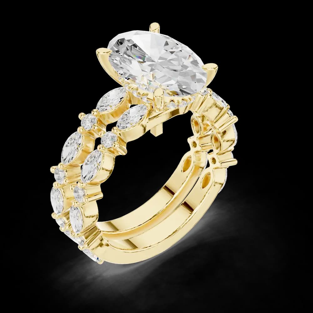 Coral Reef Lab Grown Diamond Two Tone Solitaire - Image 8 Coral Reef Lab Grown Diamond Two Tone Solitaire, view 8 of 9