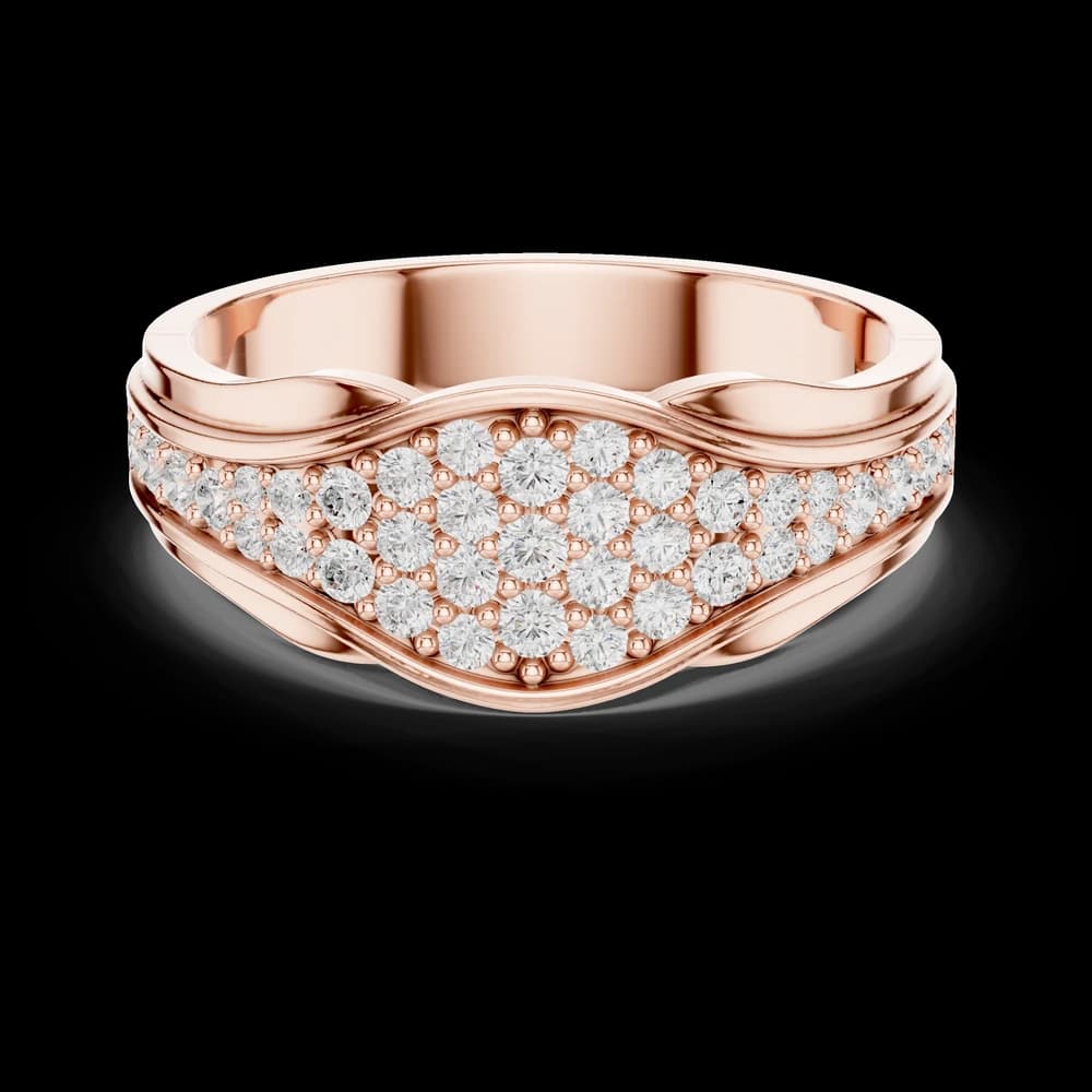Contoured Pavé Diamond Wide Band - Image 1 Contoured Pavé Diamond Wide Band, view 1 of 6