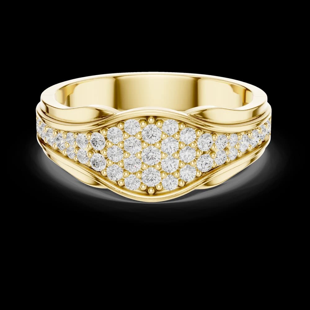 Contoured Pavé Diamond Wide Band - Image 3 Contoured Pavé Diamond Wide Band, view 3 of 6