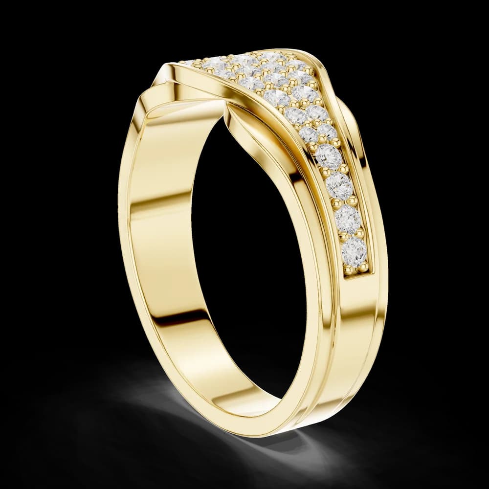 Contoured Pavé Diamond Wide Band - Image 4 Contoured Pavé Diamond Wide Band, view 4 of 6