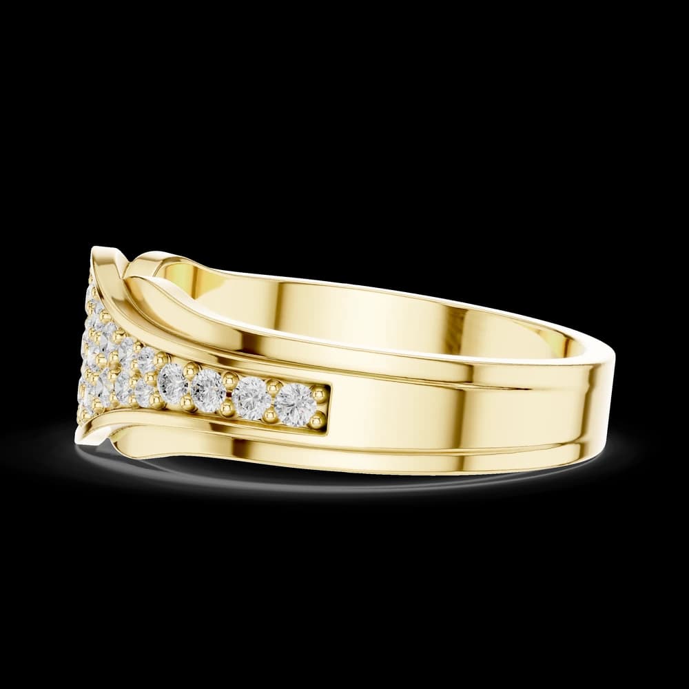 Contoured Pavé Diamond Wide Band - Image 6 Contoured Pavé Diamond Wide Band, view 6 of 6