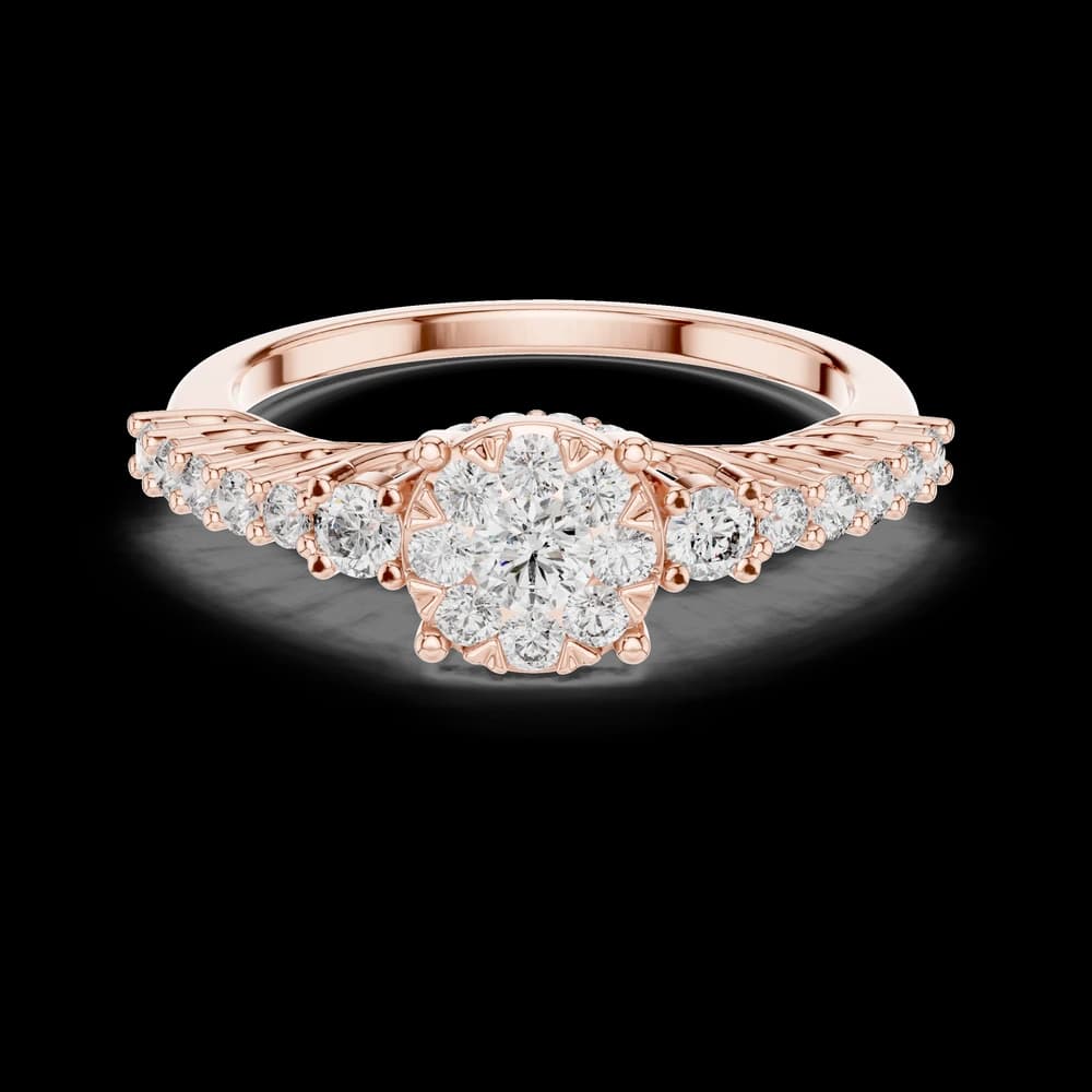 Elegant Round Cluster Pave Lab Grown Diamond Ring - Image 1 Elegant Round Cluster Pave Lab Grown Diamond Ring, view 1 of 6