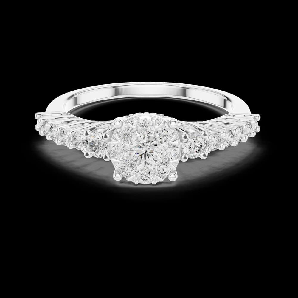 Elegant Round Cluster Pave Lab Grown Diamond Ring - Image 2 Elegant Round Cluster Pave Lab Grown Diamond Ring, view 2 of 6