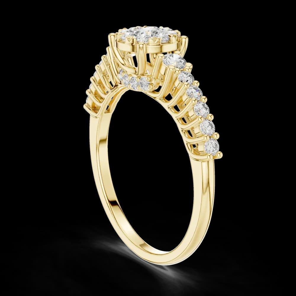 Elegant Round Cluster Pave Lab Grown Diamond Ring - Image 4 Elegant Round Cluster Pave Lab Grown Diamond Ring, view 4 of 6
