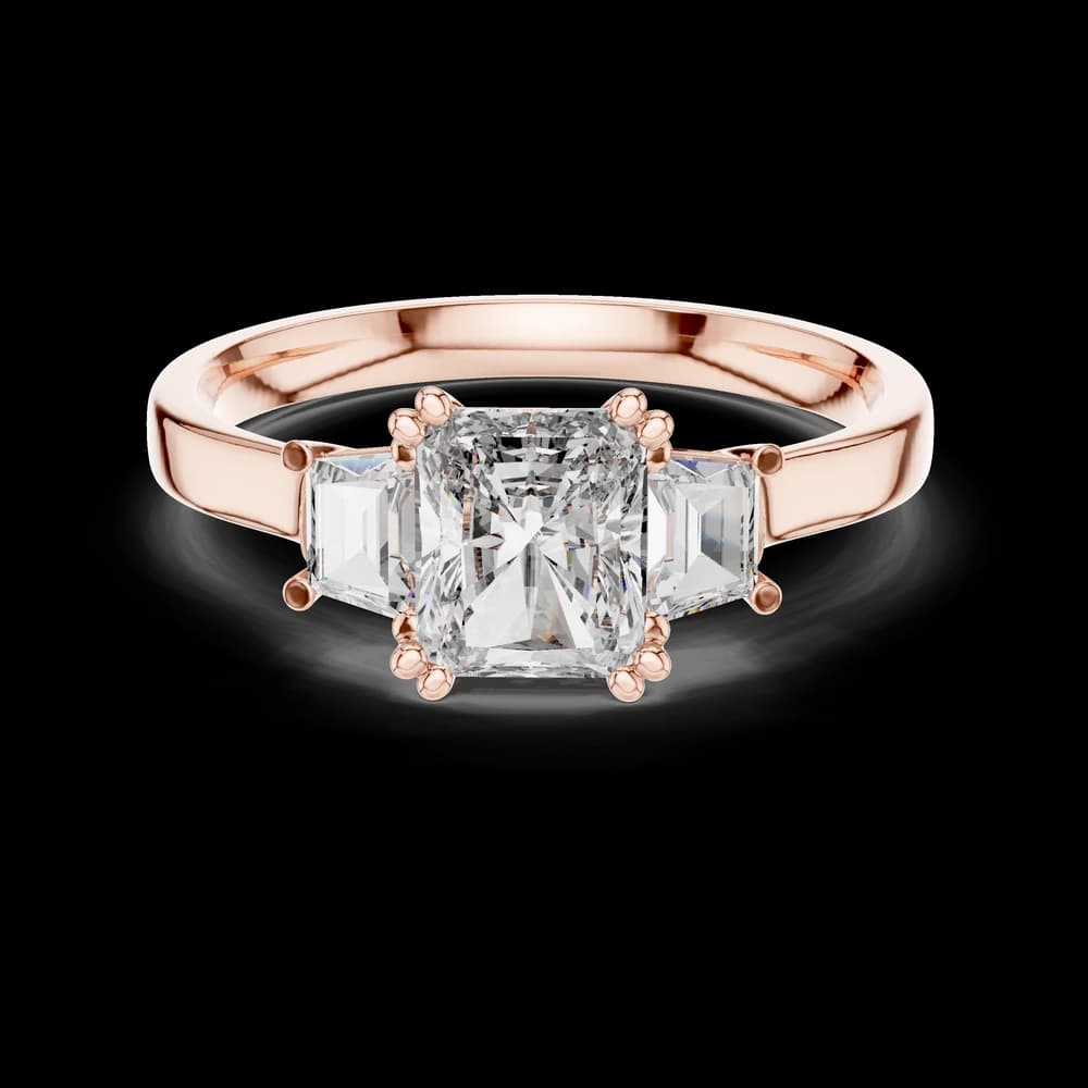 Classic Radiant Three Stone Lab Grown Diamond Ring - Image 1 Classic Radiant Three Stone Lab Grown Diamond Ring, view 1 of 6
