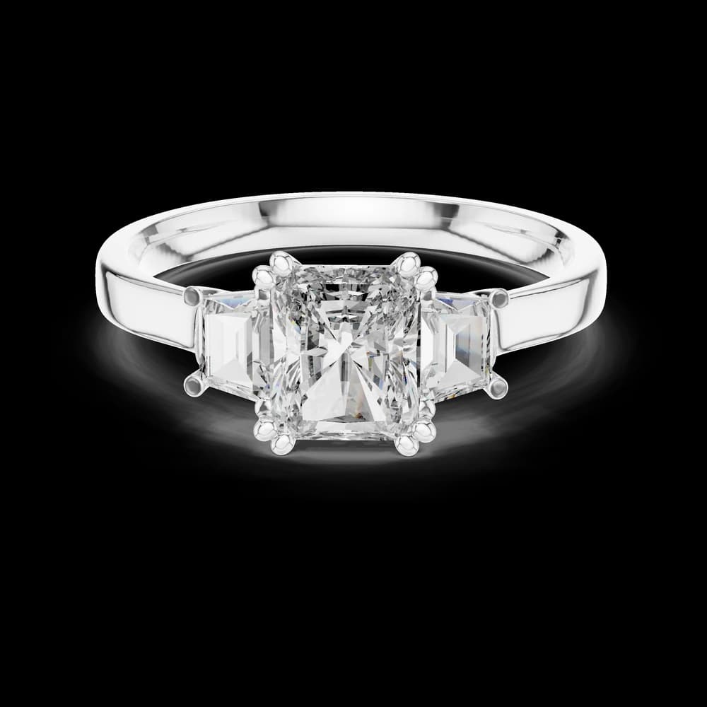 Classic Radiant Three Stone Lab Grown Diamond Ring - Image 2 Classic Radiant Three Stone Lab Grown Diamond Ring, view 2 of 6