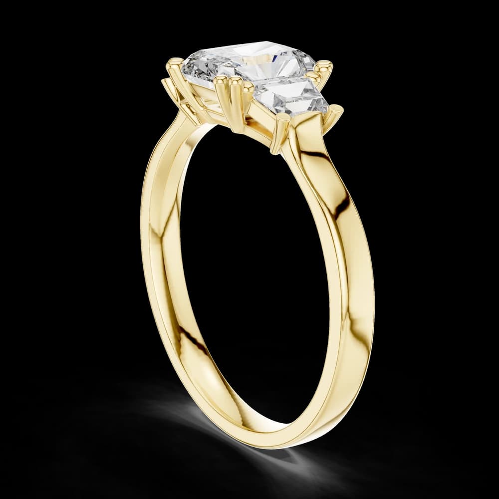 Classic Radiant Three Stone Lab Grown Diamond Ring - Image 4 Classic Radiant Three Stone Lab Grown Diamond Ring, view 4 of 6