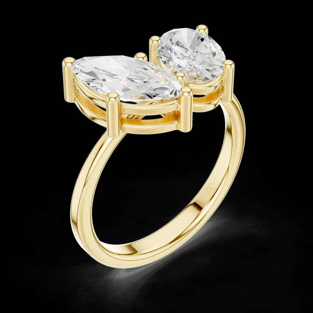 Toi et Moi Marquise and Oval Lab Grown Diamond Ring - Image 5 Toi et Moi Marquise and Oval Lab Grown Diamond Ring, view 5 of 6