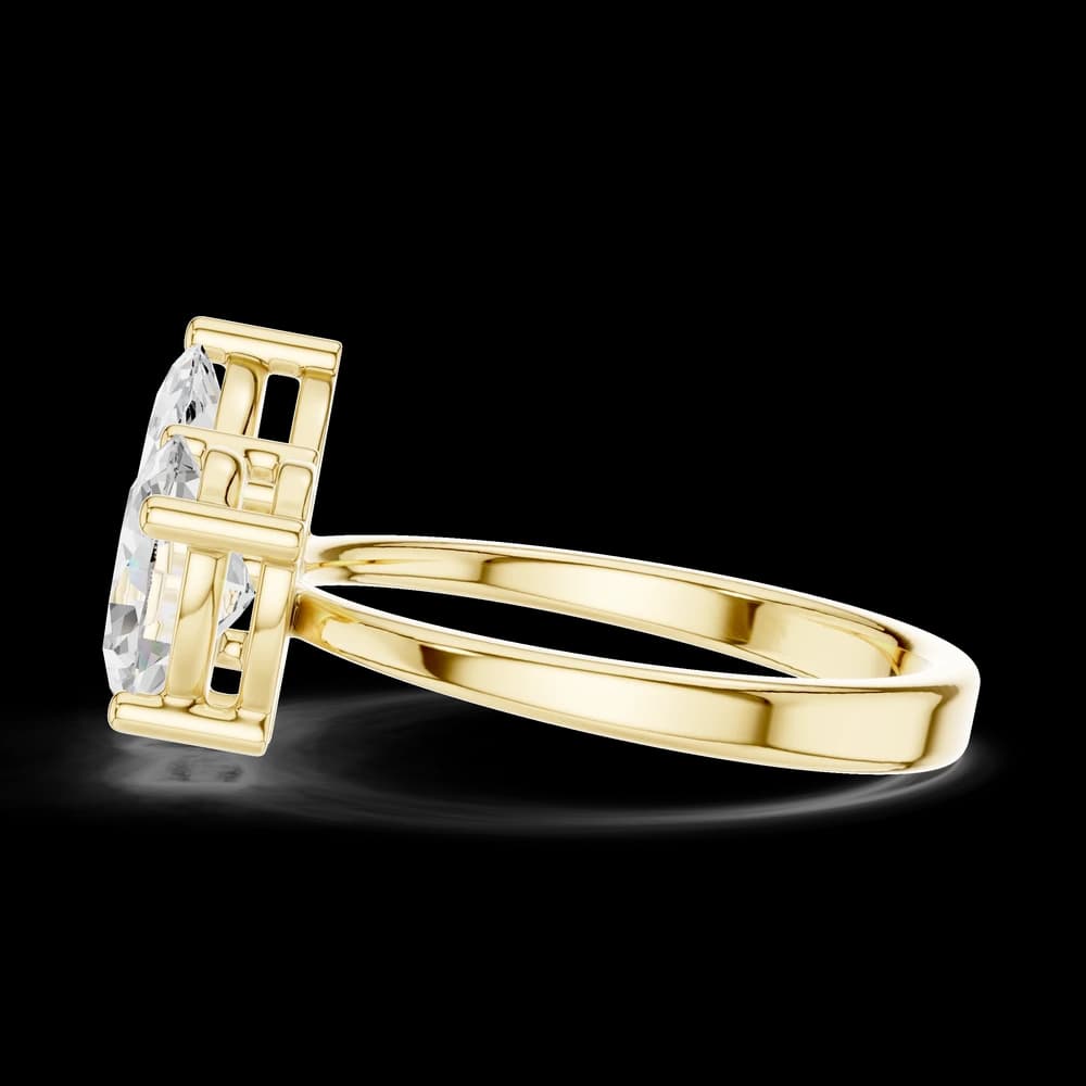 Toi et Moi Marquise and Oval Lab Grown Diamond Ring - Image 6 Toi et Moi Marquise and Oval Lab Grown Diamond Ring, view 6 of 6