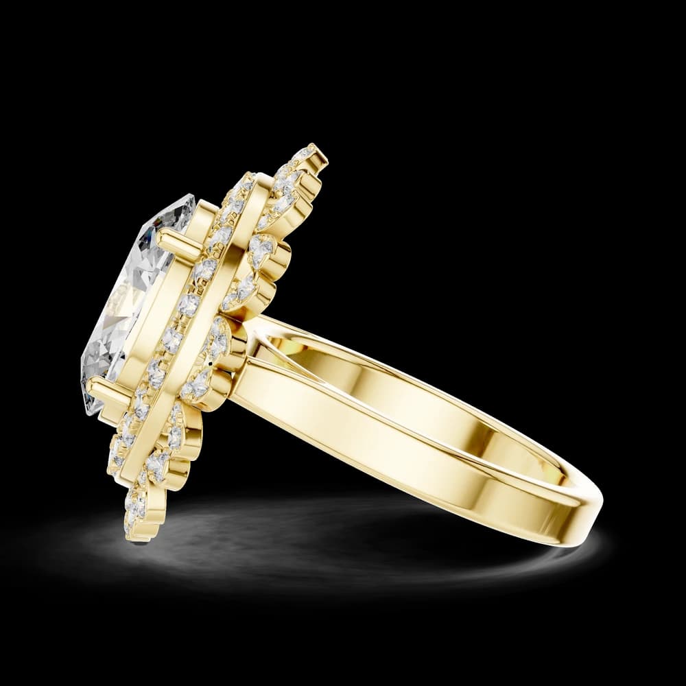 Unique Oval Floral Lab Grown Diamond Ring - Image 6 Unique Oval Floral Lab Grown Diamond Ring, view 6 of 6