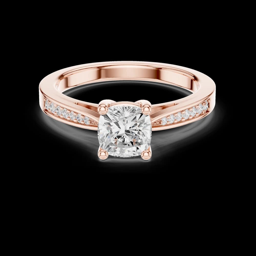 Classic Cushion Solitaire Accent Ring - Image 1 Classic Cushion Solitaire Accent Ring, view 1 of 6