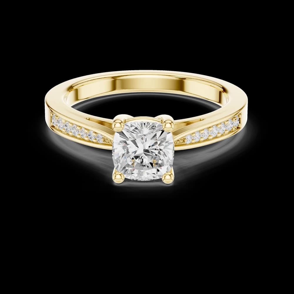Classic Cushion Solitaire Accent Ring - Image 3 Classic Cushion Solitaire Accent Ring, view 3 of 6