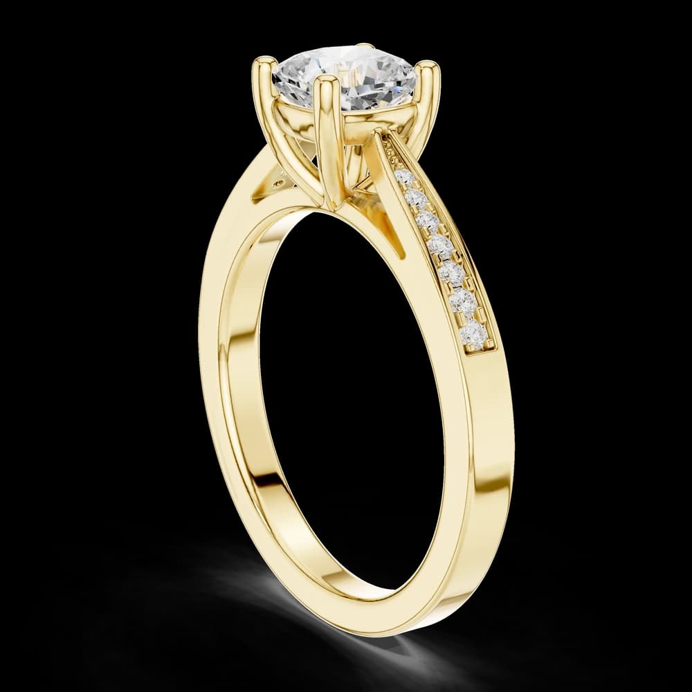 Classic Cushion Solitaire Accent Ring - Image 4 Classic Cushion Solitaire Accent Ring, view 4 of 6