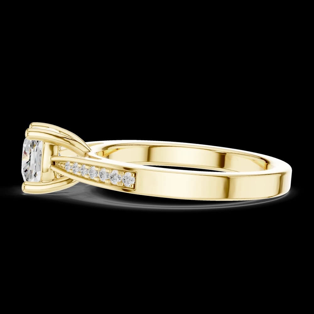 Classic Cushion Solitaire Accent Ring - Image 6 Classic Cushion Solitaire Accent Ring, view 6 of 6