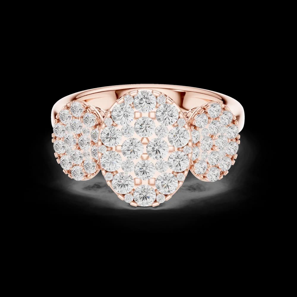 Oval Composite Three Stone Lab Grown Diamond Ring - Image 1 Oval Composite Three Stone Lab Grown Diamond Ring, view 1 of 6
