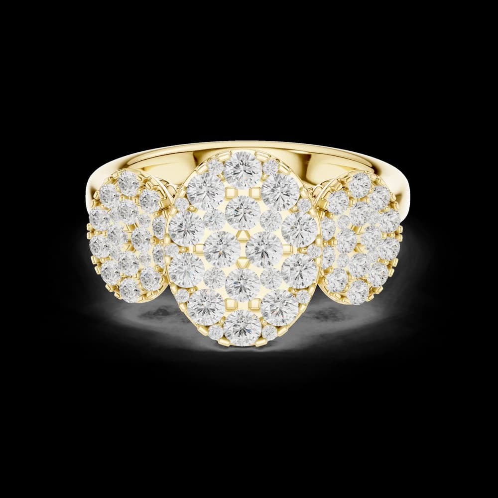 Oval Composite Three Stone Lab Grown Diamond Ring - Image 3 Oval Composite Three Stone Lab Grown Diamond Ring, view 3 of 6