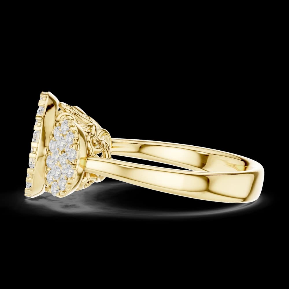Oval Composite Three Stone Lab Grown Diamond Ring - Image 6 Oval Composite Three Stone Lab Grown Diamond Ring, view 6 of 6
