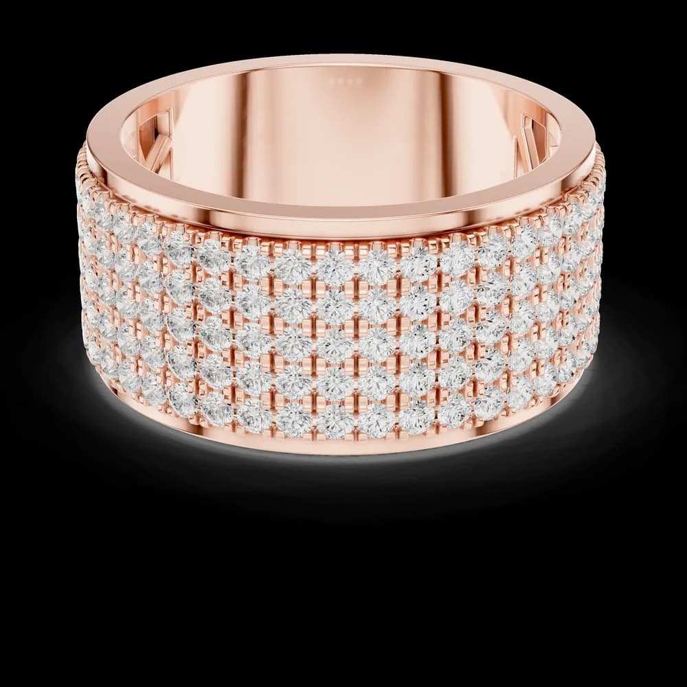 Wide Multi-Row Pavé Diamond Eternity Ring - Image 1 Wide Multi-Row Pavé Diamond Eternity Ring, view 1 of 6