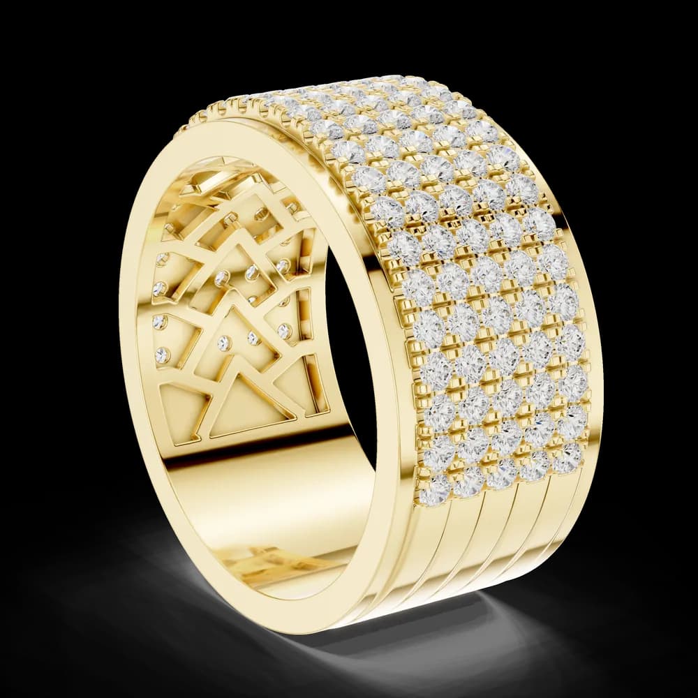Wide Multi-Row Pavé Diamond Eternity Ring - Image 4 Wide Multi-Row Pavé Diamond Eternity Ring, view 4 of 6