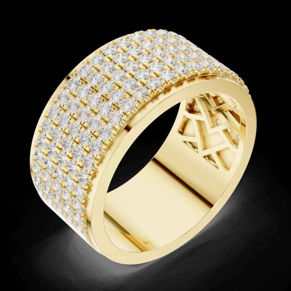 Wide Multi-Row Pavé Diamond Eternity Ring - Image 5 Wide Multi-Row Pavé Diamond Eternity Ring, view 5 of 6