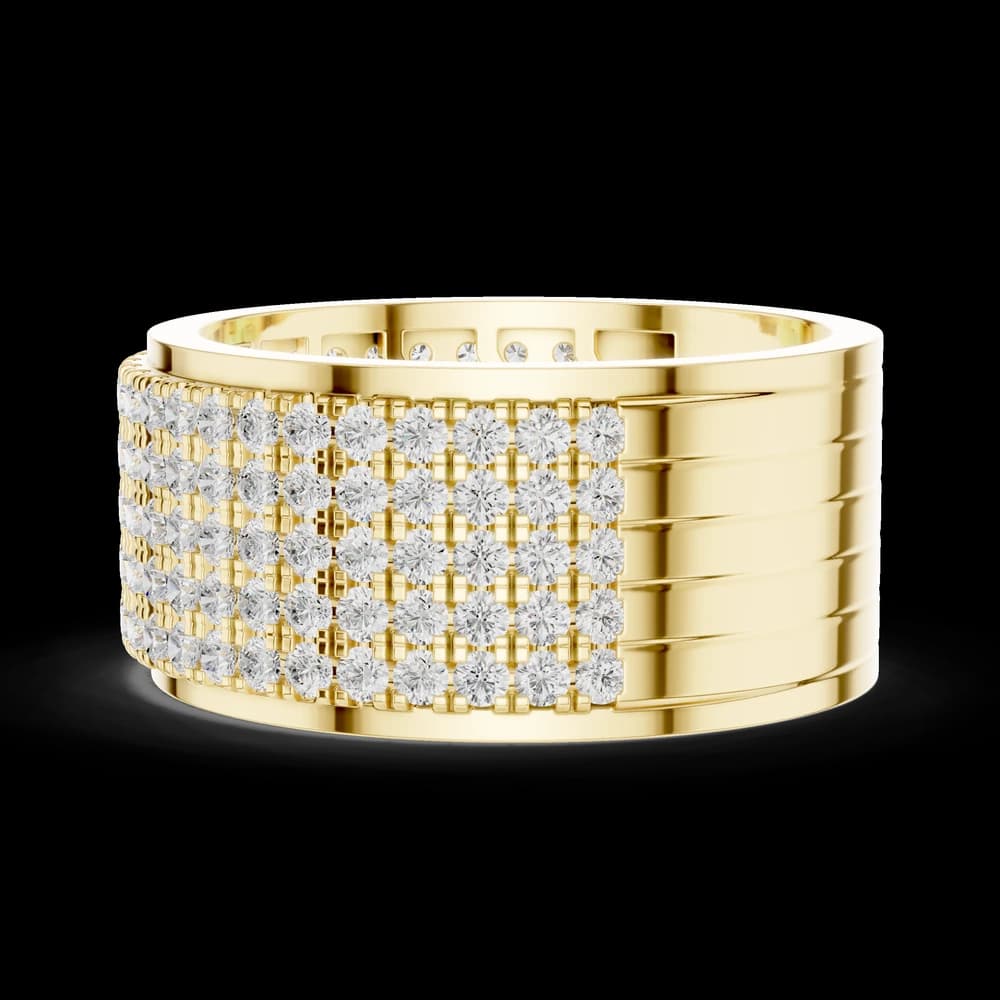 Wide Multi-Row Pavé Diamond Eternity Ring - Image 6 Wide Multi-Row Pavé Diamond Eternity Ring, view 6 of 6