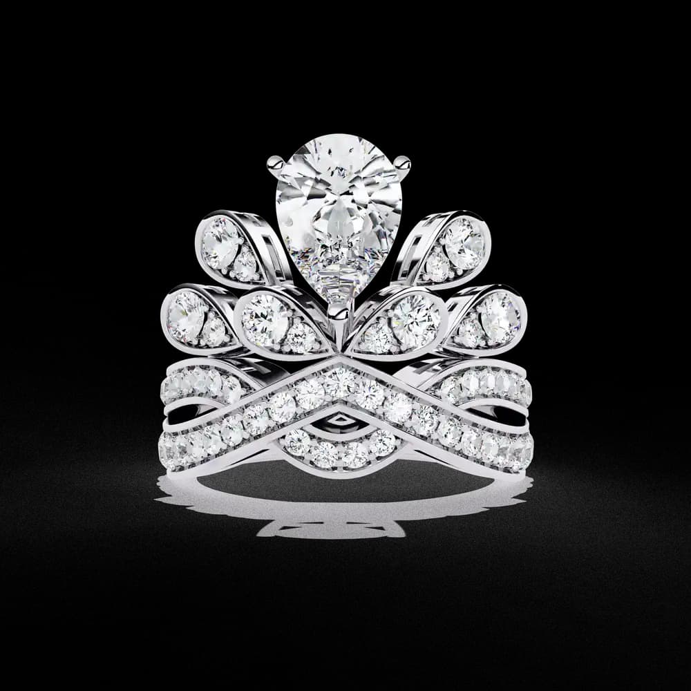 Crown Jewel Engagement Set Lab Grown Diamond Ring - Image 1 Crown Jewel Engagement Set Lab Grown Diamond Ring, view 1 of 4