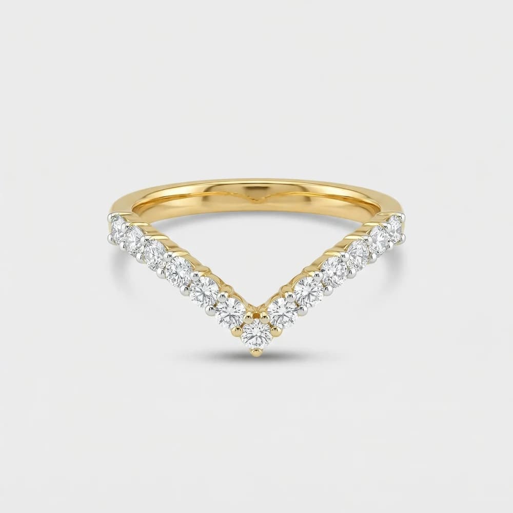 V Shape Lab Grown Round Diamond Ring - Image 1 V Shape Lab Grown Round Diamond Ring, view 1 of 1