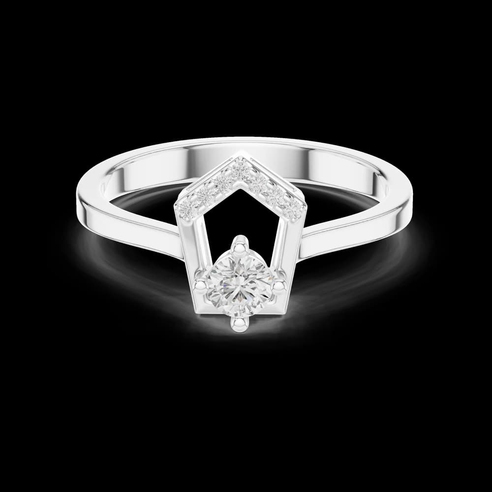 Pentagon Arch Round Lab Grown Diamond Ring - Image 2 Pentagon Arch Round Lab Grown Diamond Ring, view 2 of 6