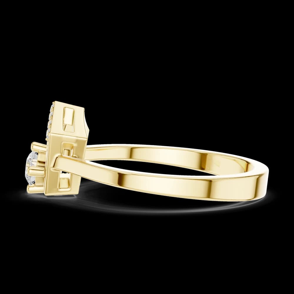 Pentagon Arch Round Lab Grown Diamond Ring - Image 6 Pentagon Arch Round Lab Grown Diamond Ring, view 6 of 6