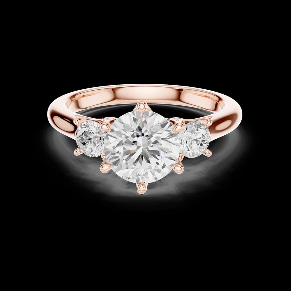 Three Stone Round Brilliant Lab Grown Diamond Ring - Image 1 Three Stone Round Brilliant Lab Grown Diamond Ring, view 1 of 6